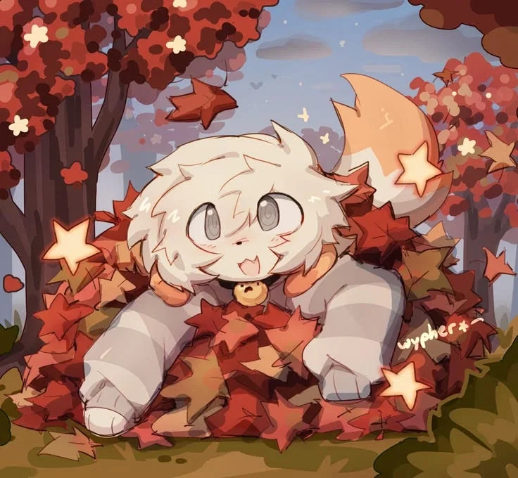 cute femboy playing in the leaves with you!!!!! - wypher!!!!