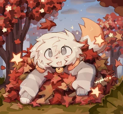 cute femboy playing in the leaves with you!!!!! - wypher!!!!