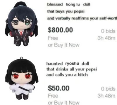 Limbus company plushies - haunted Ryōshū or blessed Hong lu?