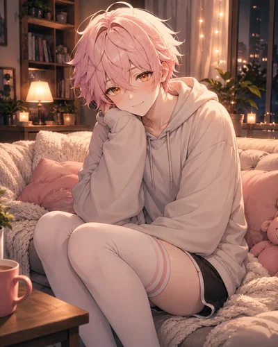 At your femboy best friend's house needing support. 