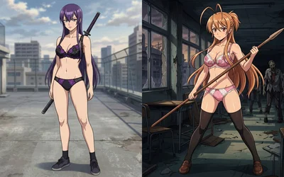 saeko busujima and rei miyamoto 28 Days Later oc