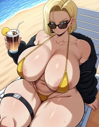 Androide 18 y Su familia en la Playa 🌊🔆 | DBS | NTR inverse