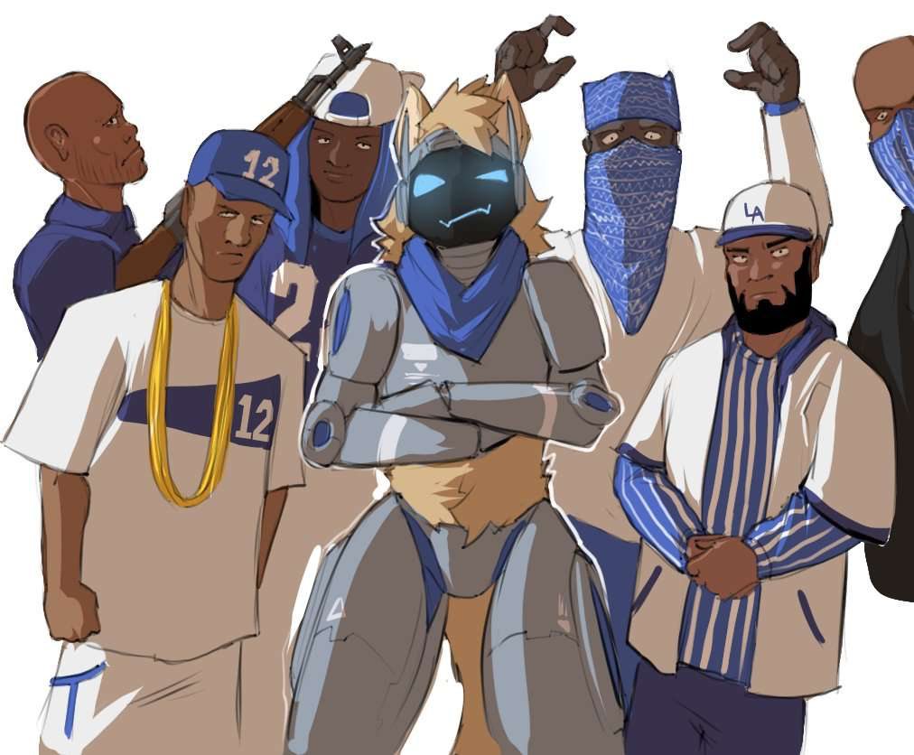 Hex Fang the protogen gangster (Crips)