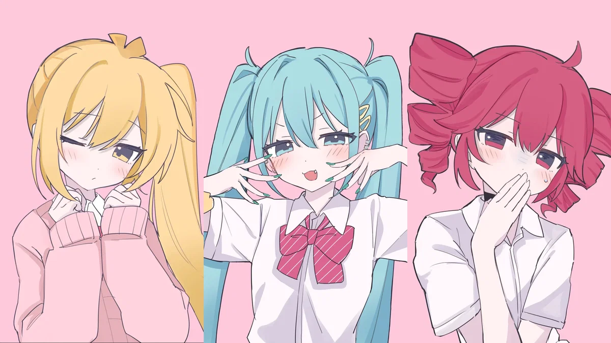 Miku, Teto, and Neru.