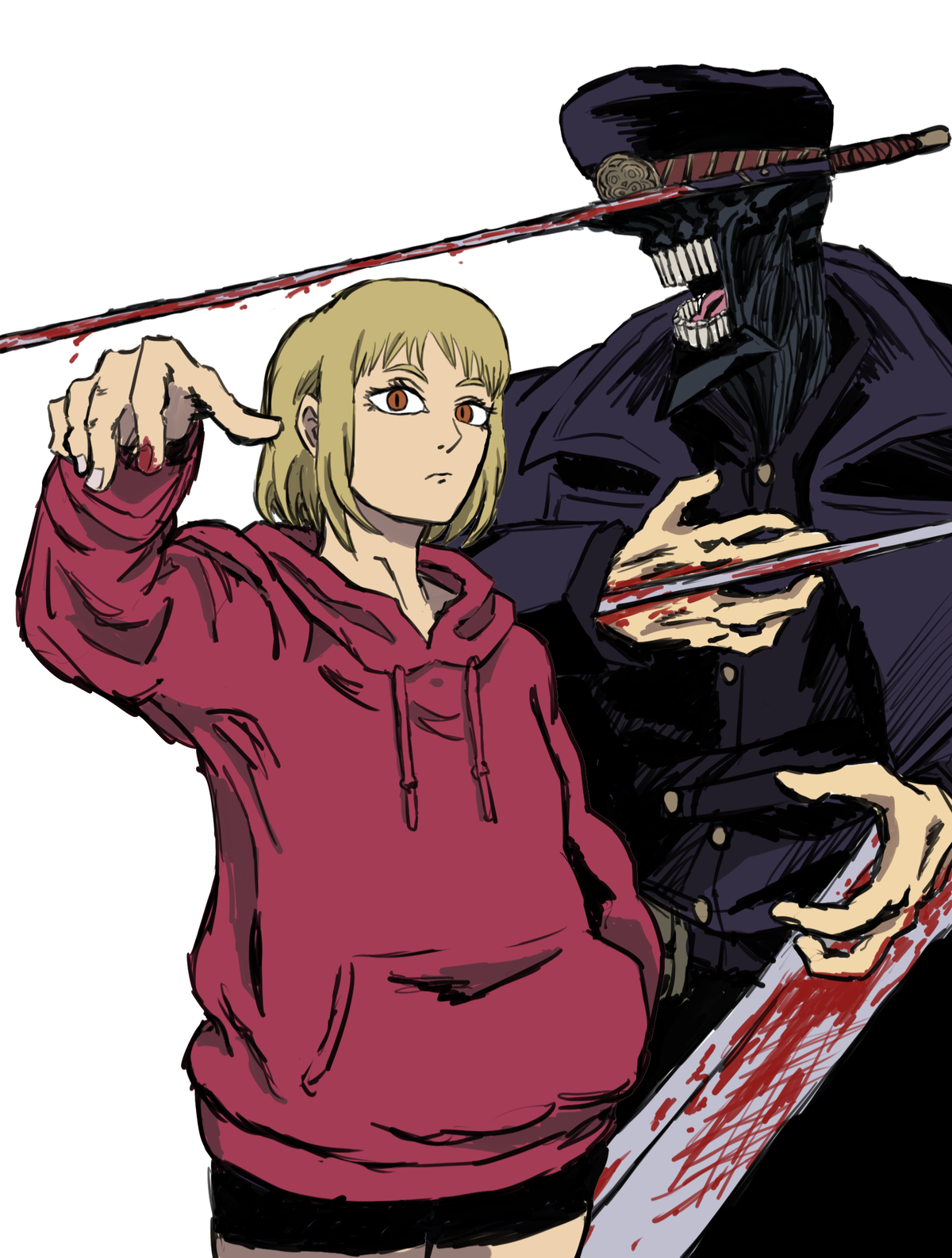 Chainsaw Man RPG- Katana Man and Akane fight