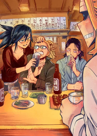 Shota Aizawa, Nemuri Kayama, Hizashi Yamada and Toshinori Yagi au V1
