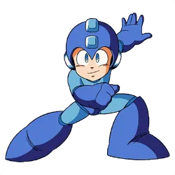Rockman (Mega Man) with a gun.
