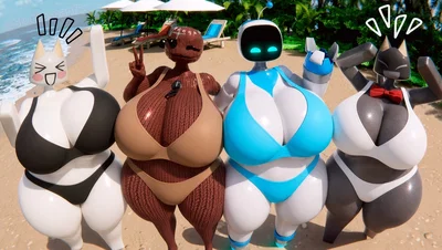 Beach party with PlayStation mascot