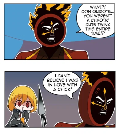 THE TRAGIC TALE SPROUTED FROM A MISUNDERSTANDING IN WHICH DON QUIXOTE IS SLIGHTLY FURIOUS