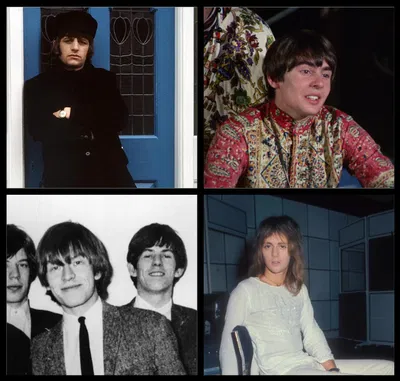 Ringo Starr, Davy Jones, Brian Jones, and Roger Taylor
