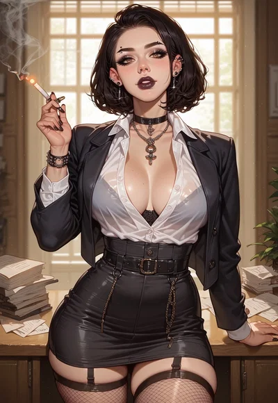 Raven Moreau the goth analyst of the office