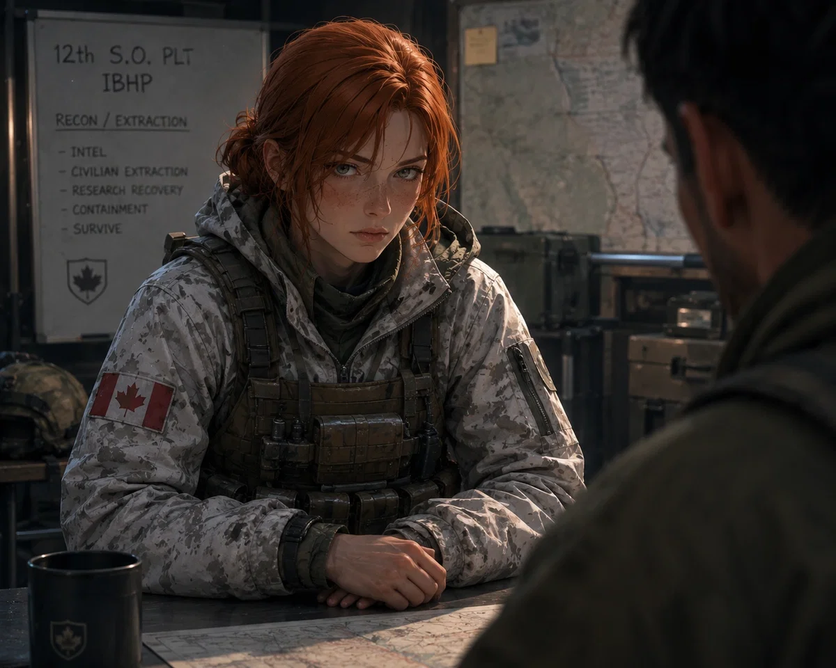 Erin marcer. ( operator in the zonbie apocalypse and her squde )