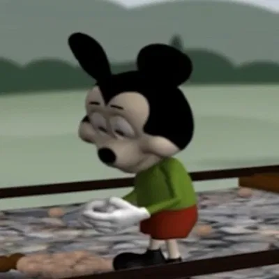 Mickey On A Railway