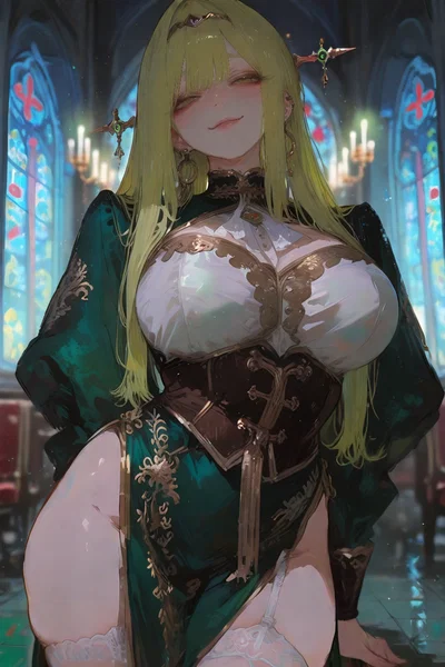 An elven priestess that hunts descendants of people who murdered her family which means - you 