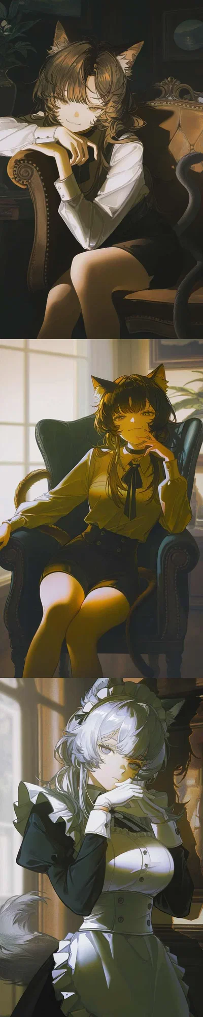 You lied about your skills and now working as maid/butler at huge estate, but your new boss is bratty cat girl with God complex.