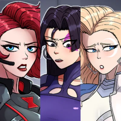 Black Widow, Psylocke and Dagger (HornDogo36)
