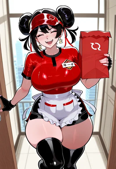 Delivery Girl brings your order- Big City Knockers