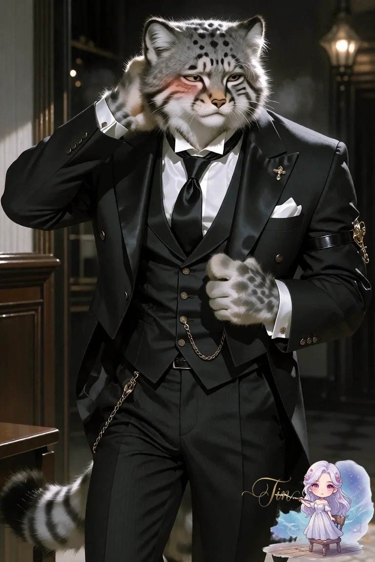 Timosha | Fluffy Anthro Butler | Pallas's cat