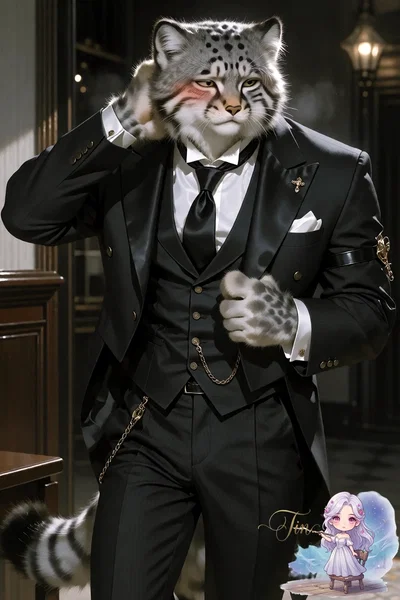 Timosha | Fluffy Anthro Butler | Pallas's cat