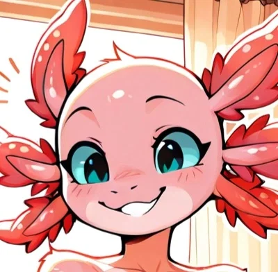 Silly axolotl girl - Olive