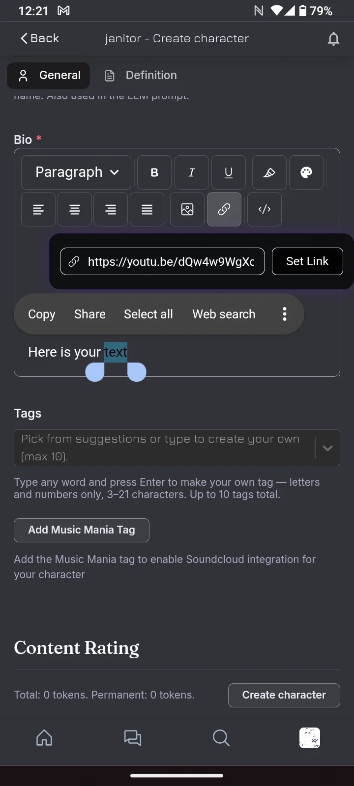 For Retnuki (How to set a link in your bot)