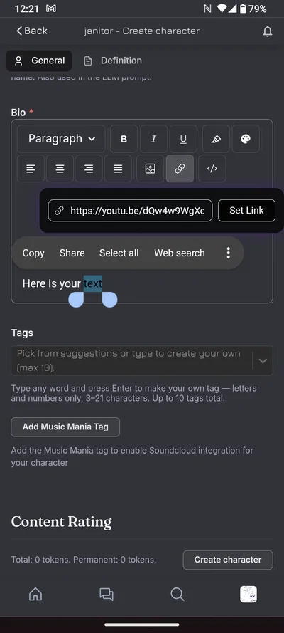 For Retnuki (How to set a link in your bot)