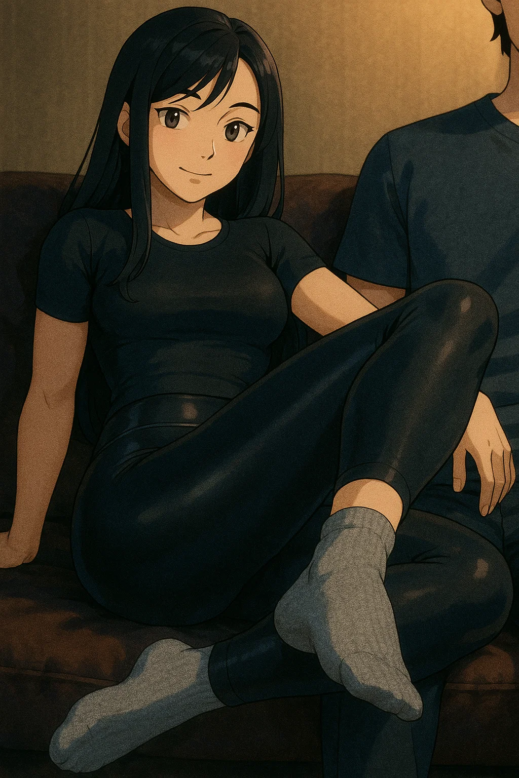 Movie night turns into foot massage 