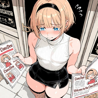 The LionzDen Bar| "C-Come to the LionzDen f-for good food a-and cute boys...p-please"