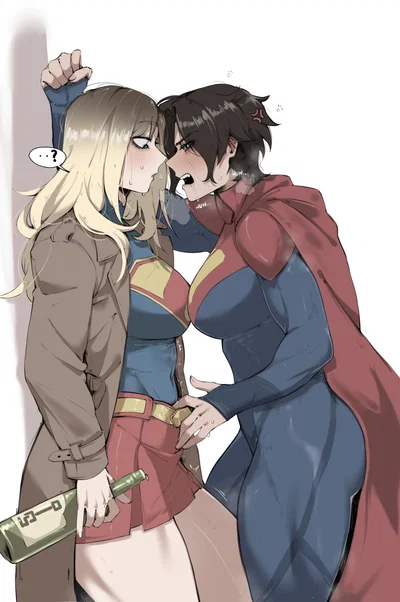 You're a lucky bastard who bagged two supergirl(s) and now they are your girlfriend(s) because their alien ahh dont mind sharing one man/bf.