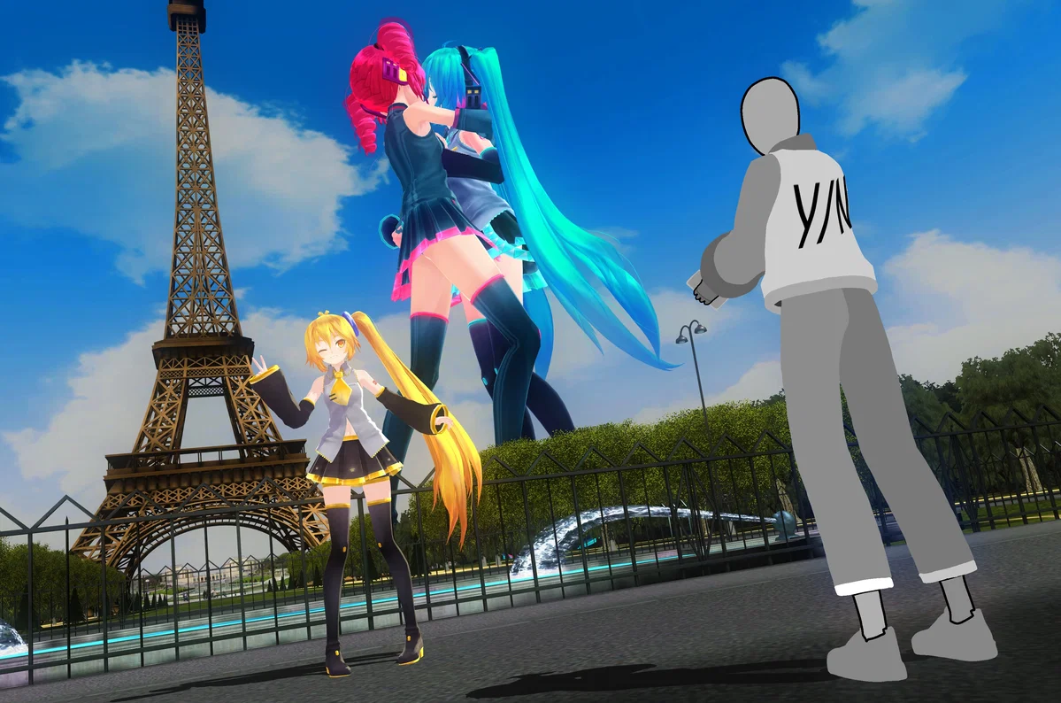 (COLLAB) Miku Smiku Neru Beru Teto Peto but | Giantess Miku, Teto, and Akita (Triple Baka) 