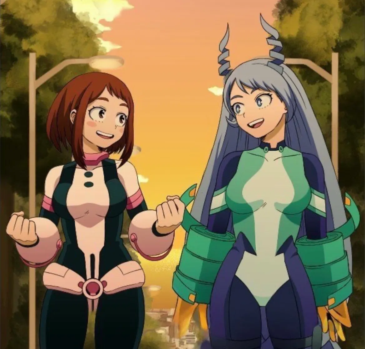 Nejire Hado and Ochaco Uraraka 