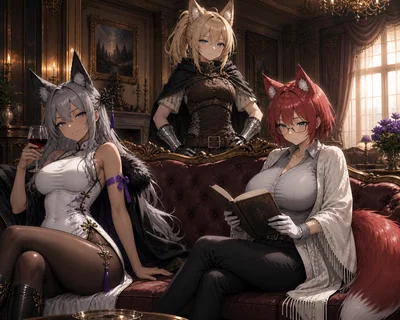 Trapped with 3 Foxgirls in an inescapable mansion