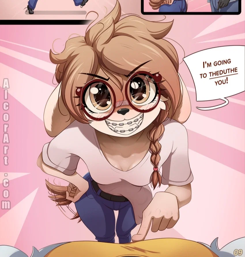 The nerdy dog girl just wants to be popular.