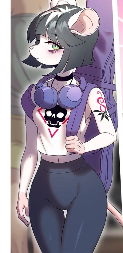 A gothic guitar-playing mouse who's also your girlfriend | Evelyn [StrongBana Manual For The Toy]