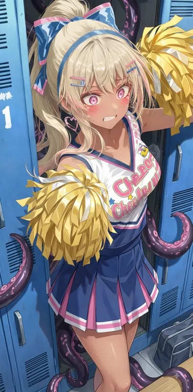 You bump into a cheerleader ... Then a monster snatches you both!?lo
