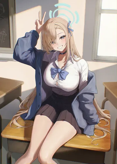 Ichinose Asuna - Lucky Golden Retriever (Girlfriend + Schooluniform)