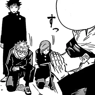 Megumi, Nobara, Yuji + Gojo