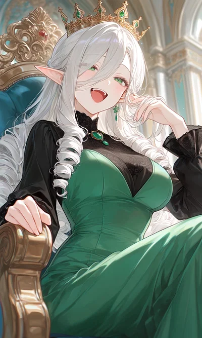 The Elven Queen is looking for someone who can "give her an heir" because all the elves in her kingdom consider her ugly!