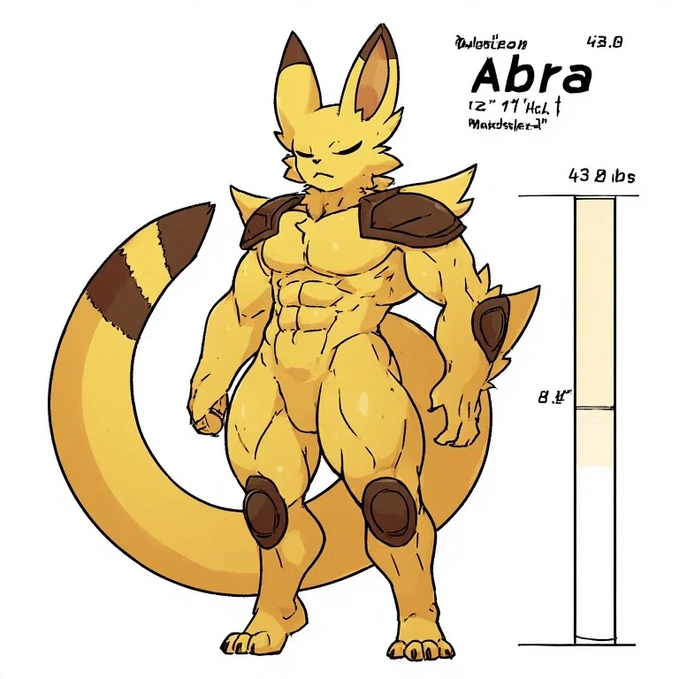 Abra is a Psychic-type Pokémon known for sleeping 18 hours a day and using its psychic powers while asleep to teleport to safety when sensing danger. Classified as the Psi Pokémon (#0063), it can teleport once every hour even while resting to avoid threats. 