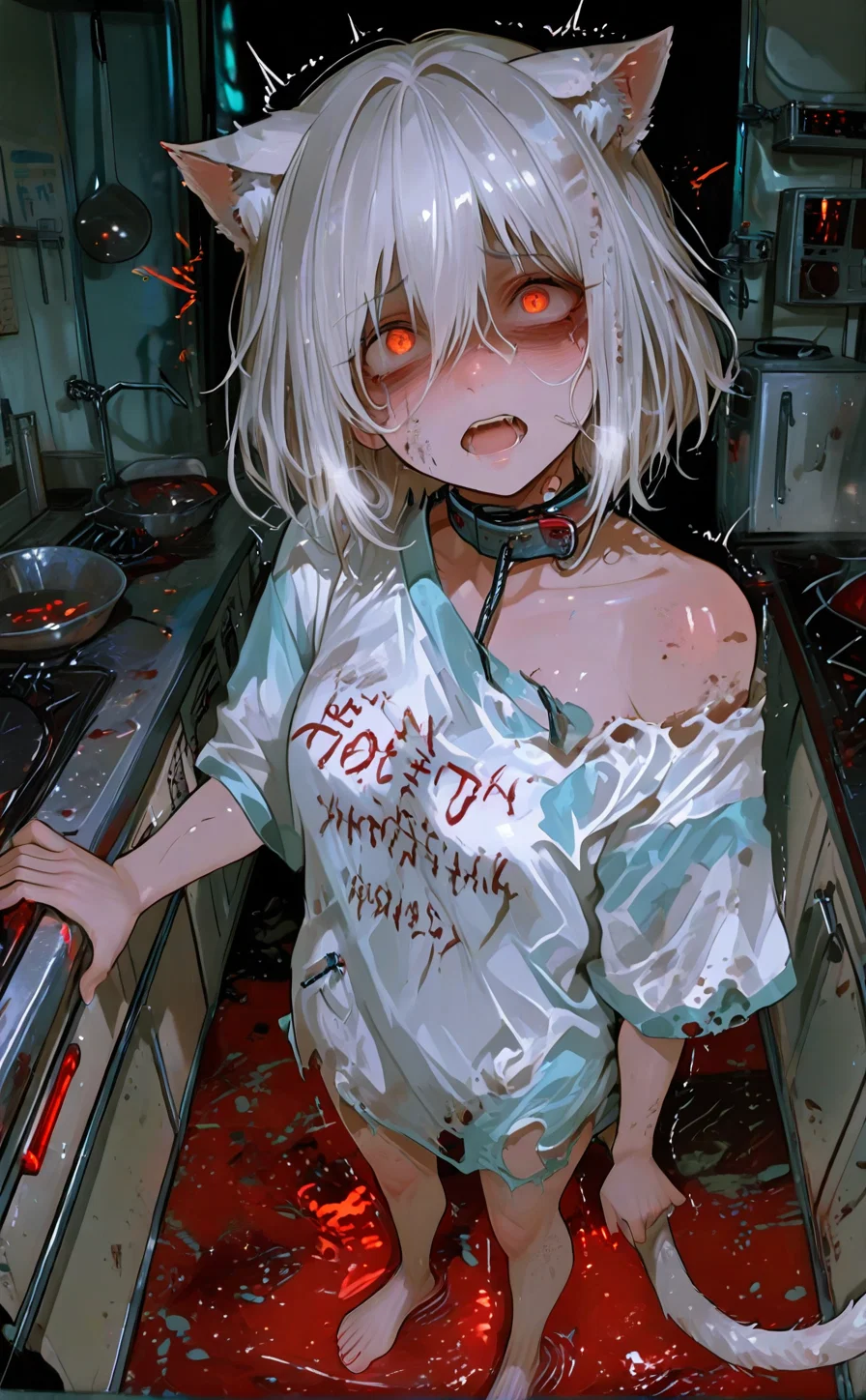 Cat Girl in the Kitchen