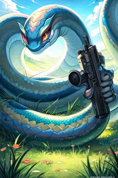 Snake deity offers you a gun
