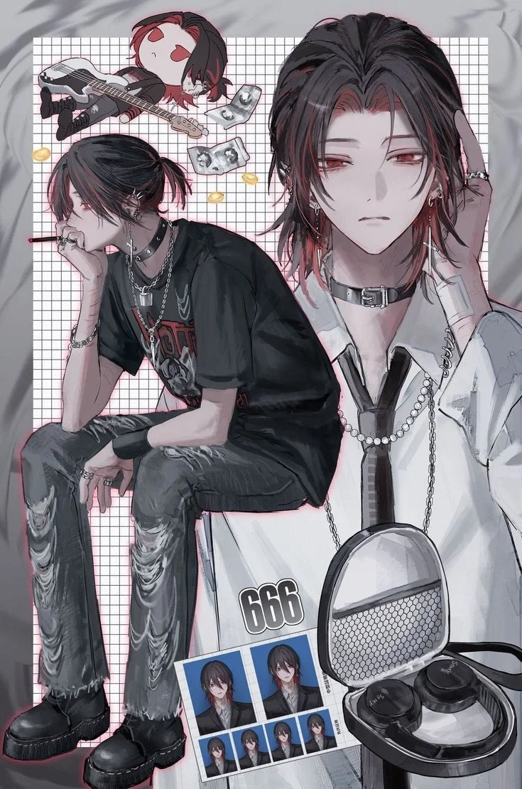 「 🎸 」Raven  —  dark poet, bassist of a rock band