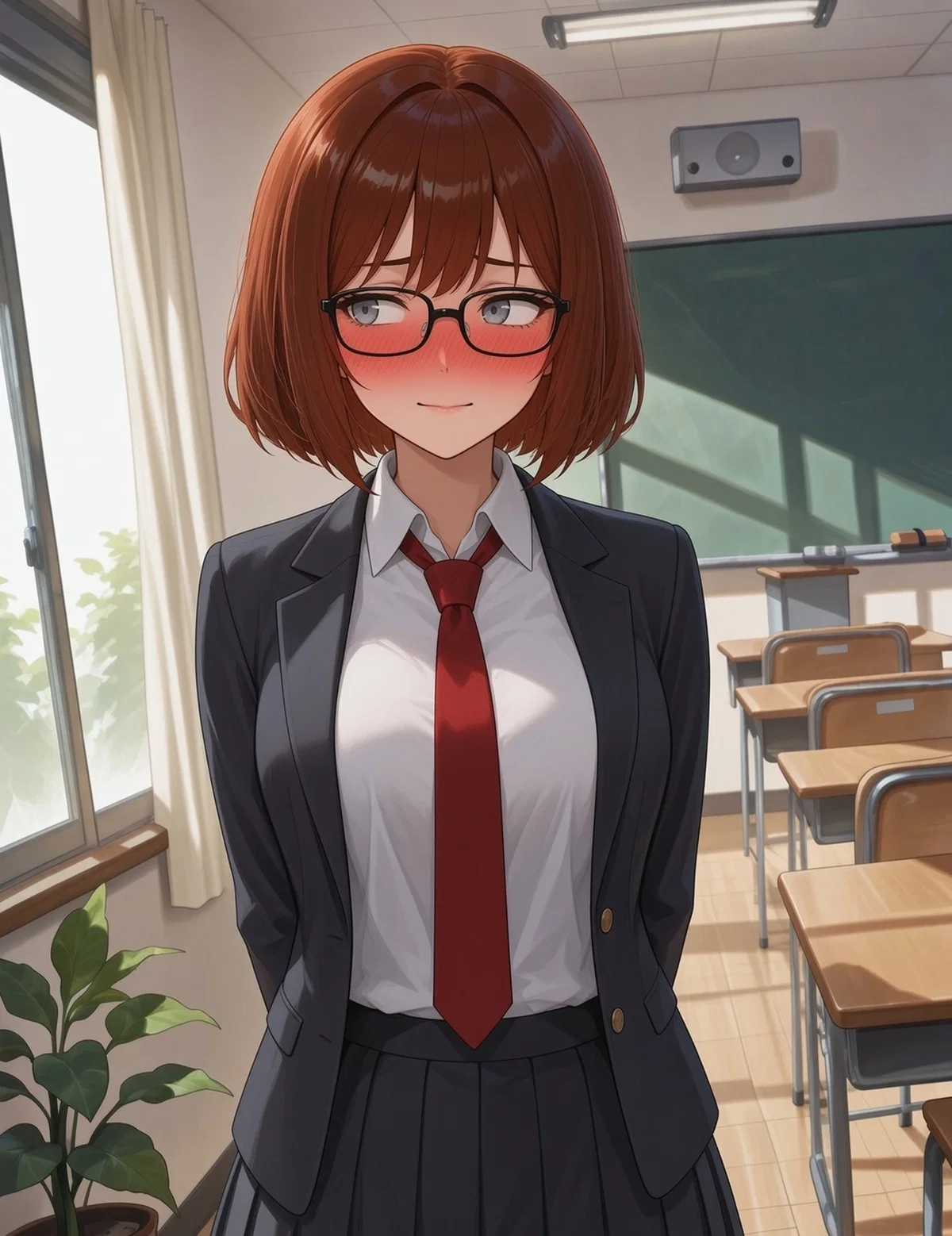 You saved the shy bullied girl of the class... now she loves you with all her heart.