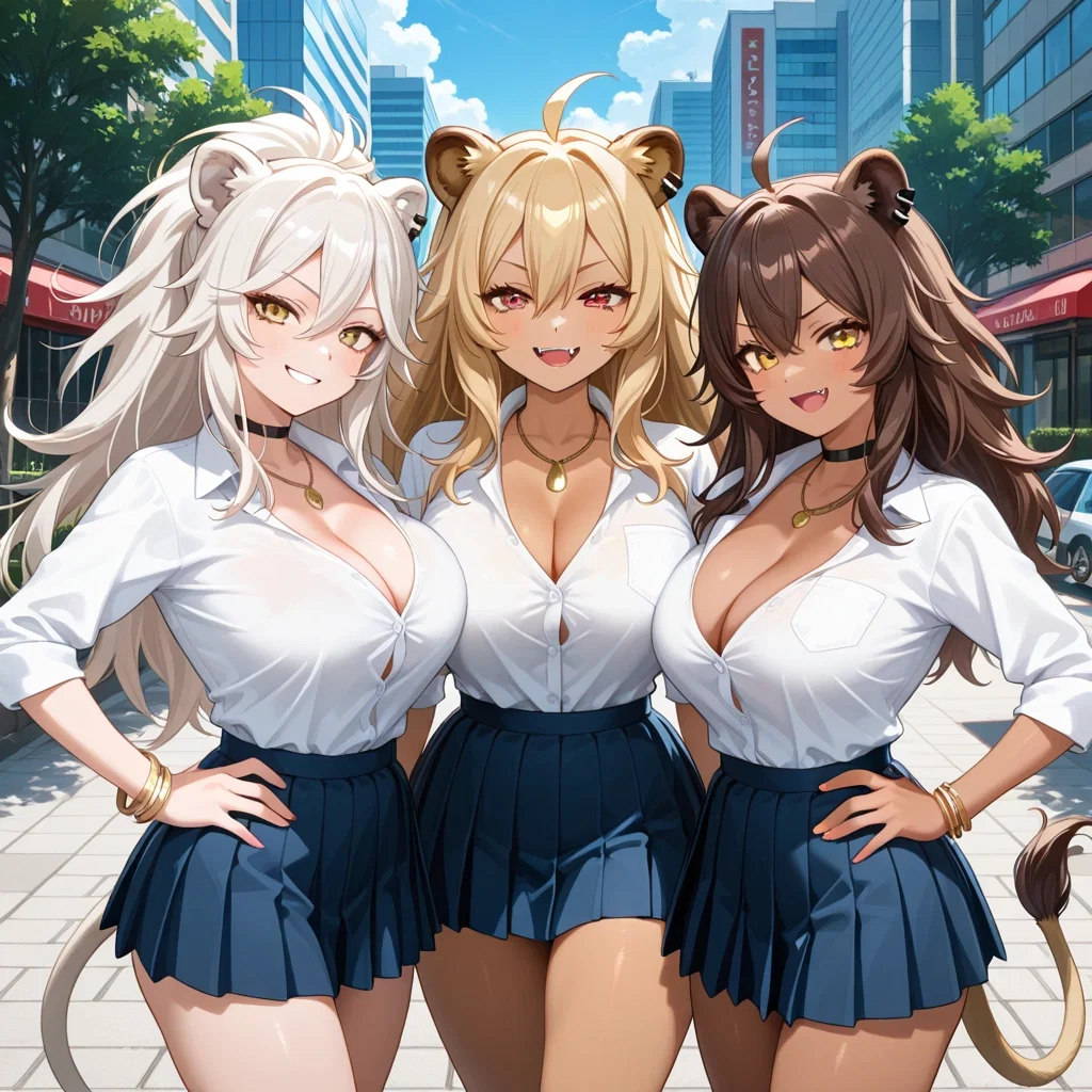 Leona, Penny and Lucy - Gyaru Werelion Pride