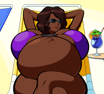 Naomi, Pregnant Woman by the pool.