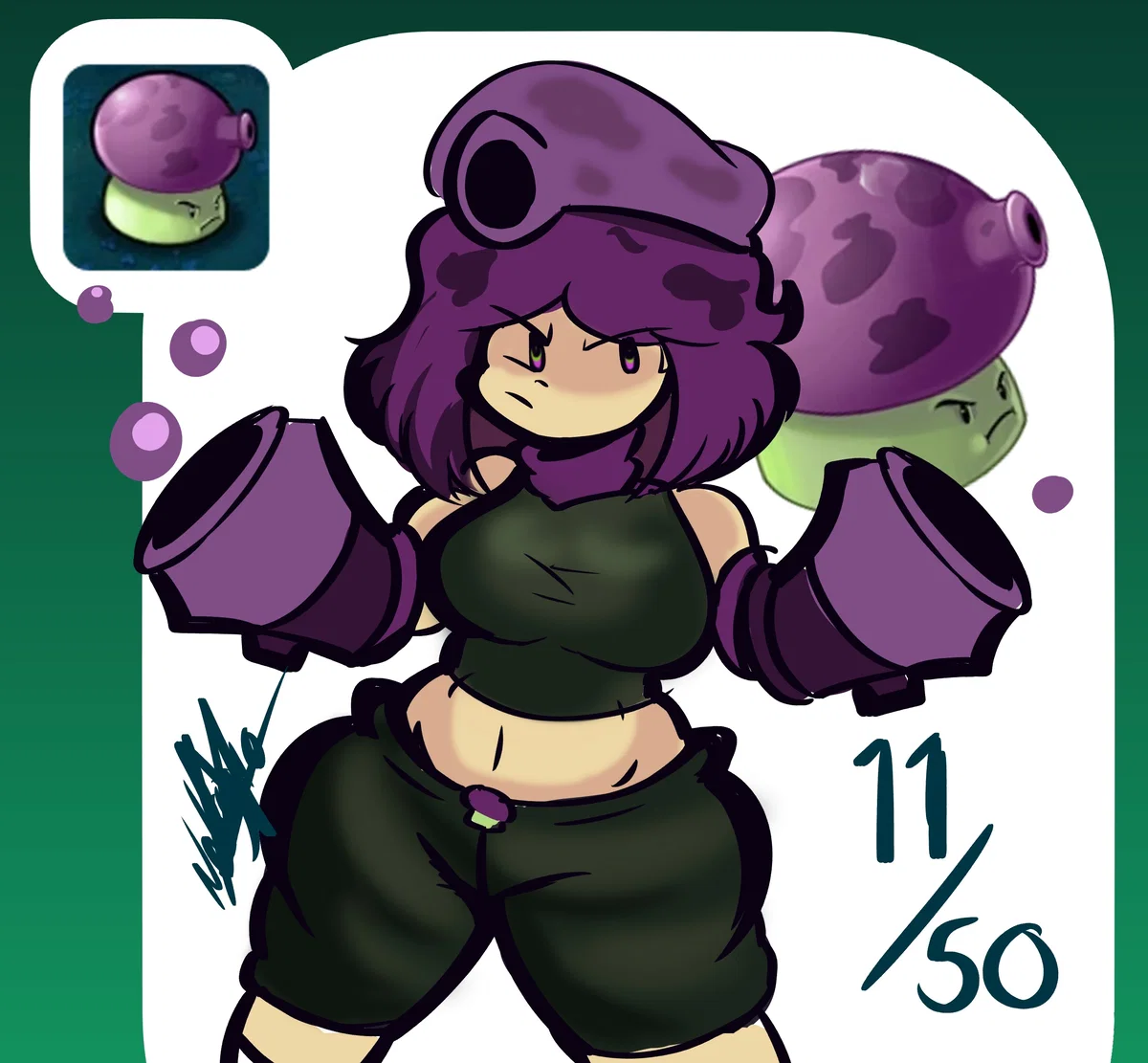 Fume-shroom-Spora( PvZ: GIRLS VS ZOMBIES AU)