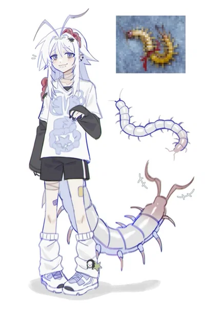 Centipede roomie with benefits who is also a gacha addict that never steps outside of her room and has a PhD in biology and Russian literature for some reason