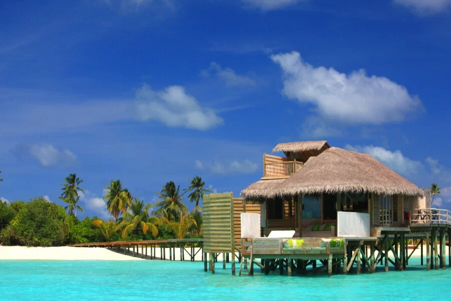 A resort with inflatable workers
