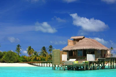 A resort with inflatable workers