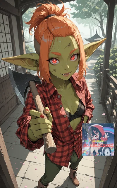 Gnix Schutenbach, Lumberjill, Futanari Goblin Girl, your Childhood friend with whom you live together~